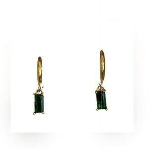 Emerald Huggie Hoops